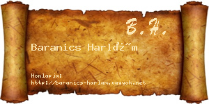 Baranics Harlám névjegykártya